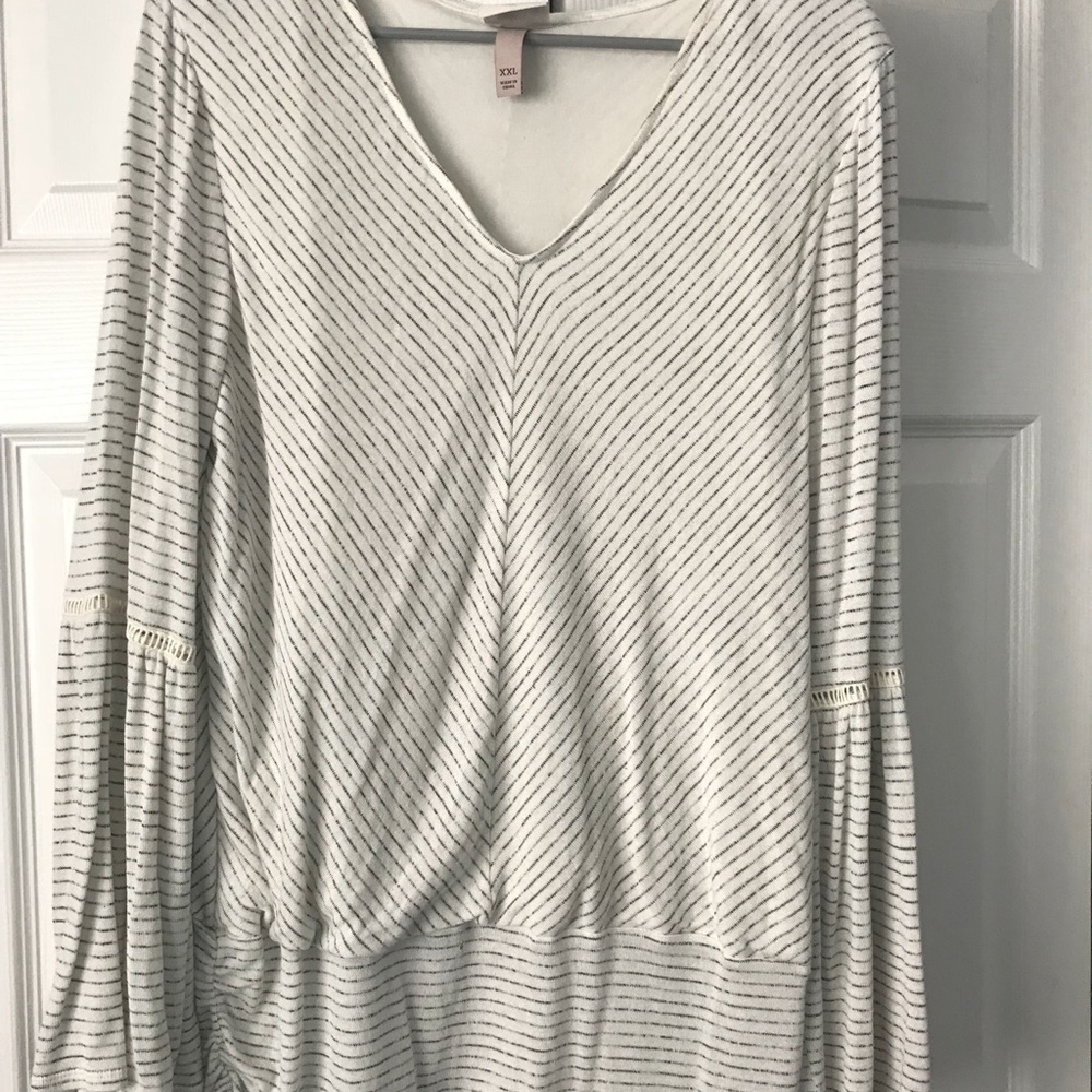 Brand new white and silver striped shirt